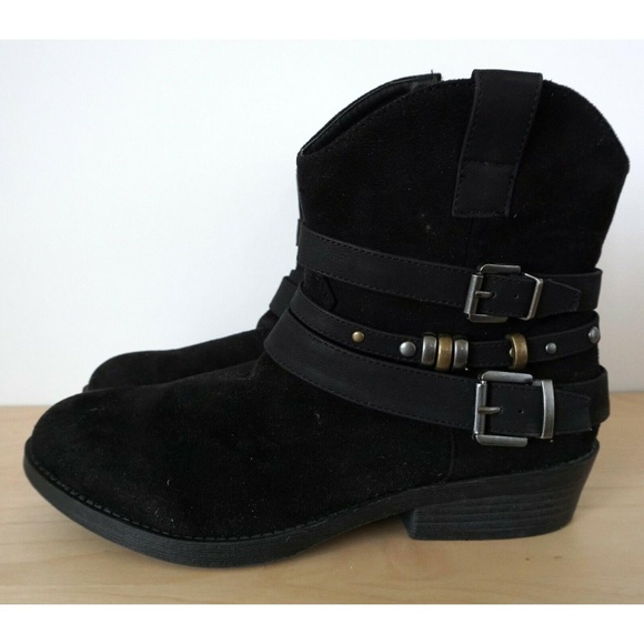 Last Chance! SAM EDELMAN Becka Black Suede Leather Ankle Boots - Picture 5 of 8